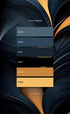 the color palette is black, yellow and gray with an orange stripe in the center