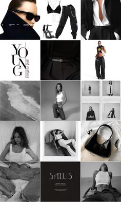 black and white photos with the words style on them, including woman's clothes