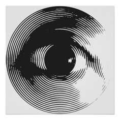 an abstract black and white design poster