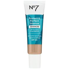 This all-in-one foundation instantly perfects your skin by reducing redness, blurring the appearance of pores, and providing 24-hour hydration. No7 Protect & Perfect All in One Foundation reduces the appearance of fine lines and pores overtime, while SPF and antioxidants help protect the skin. Perfects by evening out skin tone and reducing the appearance of redness Light to buildable coverage Broad Spectrum SPF 50+ Formulated with Skin Expert technology analyzing 1.9M skin tones for a true-skin No 7 Foundation, No7 Makeup, Warm Beige, Too Faced Foundation, Skin Care Tools, Face Skin, Spf 50, Beauty Make Up, Toffee