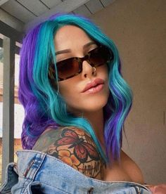 Blue Money Piece Hair, Blue Money Piece, Blue Money, Money Piece Hair, Haircut Inspo