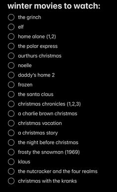 the christmas movies to watch list is shown