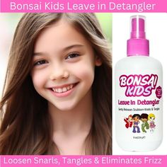 Bonsai Kids Leave-In Power Detangler - No more struggling. Spray in and release tangled & snarl hair. Kids Hair Products Size: 8 fl. oz.  Color: Off-White. Toddler Hair Products, Suave Kids Detangler, Health Shop, 4c Hairstyles, Kids Health, Kids Hairstyles, Tangled, Easy Hairstyles, Hair Care