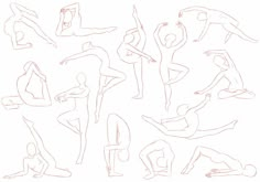 a drawing of people doing different poses in various positions, including the legs and arms