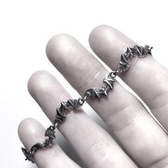 Dusk Bat Bracelet in Sterling Silver - Etsy Vampire Jewelry, Bat Ring, Bat Jewelry, Nightmare Moon, Tiny Art, Pewter Color, The Maker, Art Deco Inspired, Oxidized Silver