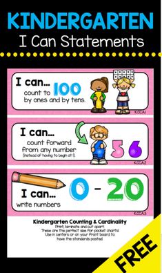 a poster with the words, i can statements and numbers for children to use in their writing