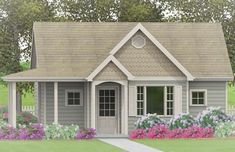 Cottage Plan: 600 Square Feet, 1 Bedroom, 1 Bathroom - 1502-00006 English Cottage Plans, Guest Cottage Plans, One Bedroom House Plans, Small Home Plan, One Bedroom House, Redecorating Ideas