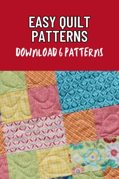 an easy quilt pattern with the words easy quilt patterns and instructions on top of it