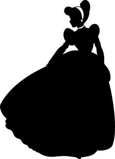 the silhouette of a woman in a long dress with a hat on her head is shown