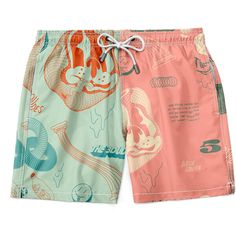 THE DUDES 3 DUDES SWIM SHORTS MULTICOLOR Peach Fuzz, Nudie Jeans, Shorts With Pockets, Swim Shorts, Swim Trunk, Elastic Waist, Calvin Klein, Ralph Lauren, Mesh