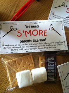 there are some marshmallows on the table and one is for s'more