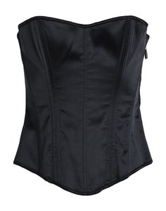 raso, senza applicazioni, tinta unita, scollatura profonda, senza maniche, interno con stecche, chiusura da annodare, senza tasche, elasticizzato, corsetto , Colore: Nero , Taglia: L/XL Korsett Top, Satin Corset Top, Satin Corset, Deep Neckline, Ralph Lauren Outfits, Pumps Flat, Bustiers, Dolce & Gabbana, Corset Top