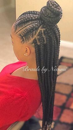 Braided In Ponytail For Black Women, Fulani Braid Styles For Black Women, Cornrows Braids And Box Braids, Feed In Goddess Braids Ponytail, Braids Feed In Cornrows, Braided Up Ponytail Hairstyles Black Women, Feed In Braids Cornrows Updo, 2 Row Cornrows Braids, Cornroll Braids For Black Women