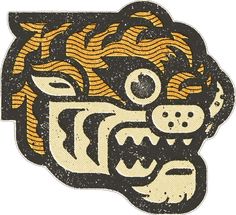 a sticker with an image of a tiger's head