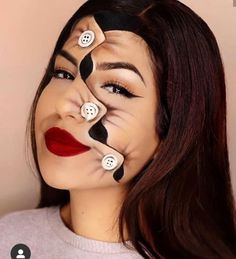 Illusion Makeup, Beautiful Halloween Makeup, 3d Makeup, Halloweenský Makeup, Holloween Makeup, Creepy Makeup, Extreme Makeup, Creepy Halloween Makeup, Halloween Makeup Diy