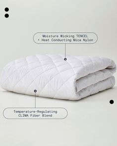 an image of a white comforter with instructions on how to put it in the bed