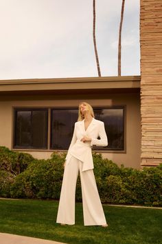 Presenting The Icons Vol.4, This Time Starring Elle Macpherson. This Exclusive Edit Is Synonymous With Elle'S Polished Aesthetic, Showcasing An Array Of Elevated Workwear And Occasionwear. Each Piece Has Been Selected To Exude Supermodel-Level Presence And Confidence, Whoever The Wearer.Featuring An Elegant Soft Crease And Wide Leg Silhouette, These Pants Offer Effortless Sophistication. Lightweight Material Creates A Fluid Effect, Perfectly Complemented By Sandals Or Court Heels. Style This Pie Elevated Workwear, Bridal Pants, Polished Aesthetic, Wedding Pants, Elle Macpherson, Court Heels, Green Suit, Wedding Outfits, Karen Millen