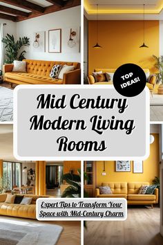 the mid century modern living rooms