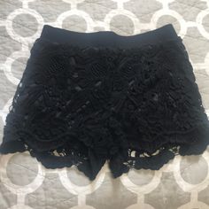 Never Worn! Black Lace Shorts, Wet Seal, Shorts Black, Lace Shorts, Black Lace, Womens Shorts, Lace, Full Service, Women Shopping