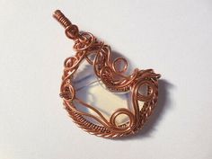 Artisan Jewelry Necklaces, Copper Wire Jewelry, Handcrafted Artisan Jewelry, Half Moon, Jewelry Handmade