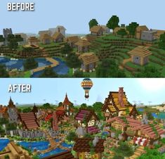 Minecraft Minecraft builds, Minecraft building, Minecraft ideas Minecraft Village Blueprints, Blueprints Minecraft, Minecraft Medieval Village, Build Minecraft, Village Drawing, Minecraft Village, Minecraft Houses Survival