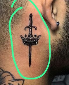 2006 Tattoo, Rock Tattoo, Photo To Cartoon, Blackwork, Tattoos For Guys, Crown, Tattoos, Quick Saves