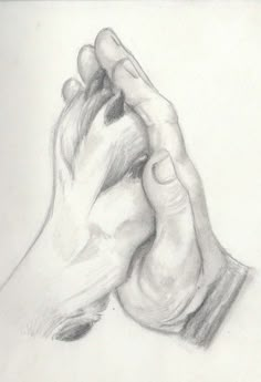 a pencil drawing of a hand holding something