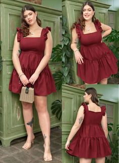 Spagetti String Dress, Dress For Chubby, Cute Maternity Dresses, Outfits Gorditas, Classy Short Dresses, Short Dress Styles, Look Plus Size, Plus Size Party Dresses, Short Dresses Casual