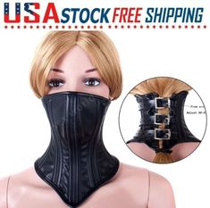 ad eBay - Find many great new & used options and get the best deals for Binding Restraint Role Play Mouth Mask Head Harness Posture Neck Collars Couples at the best online prices at eBay! Free shipping for many products! Head Harness, Posture Collar, Leather Choker Collars, Corset Training, 3d Tattoo, Leather Mask, Neck Accessories, Futuristic Fashion, Mouth Mask