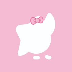 a pink hello kitty wallpaper with a bow on it's head and polka dots