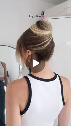 Easy Updo High, Easy Office Hairstyles Medium Simple Updo, Updo Hairstyles How To, Hi Bun Hairstyles, Hair Styles High Bun, Fine Hair Tutorials, Hairstyle Updo Easy, French Twist Updo Tutorial, Bun Hairstyles Tutorials