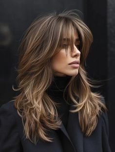 Long Swoopy Layers, Long Shag Haircut Fine Hair Over 50, Grown Out Shag Haircut, Butterfly Shag Haircut, Long Shag Cut, Longer Bob, Curly To Straight Hair, Bang Hairstyles, Layered Thick Hair