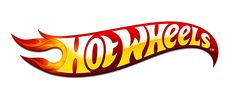 the hot wheels logo is shown in red and yellow flames on a white background,