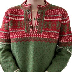 Cambridge Dry Goods Womens Red Green Wool Snowflake Christmas Sweater Sz L Size L Color: red & green  Material: 100% wool Closure: clasp  Excellent gently used condition  Collar to hem: 25"  Pit to pit: 23"  Sleeve: 20"  Modeled on a medium/size 6/ 5 foot 7/ 140lbs/ 34 C/ 28" inch waist Wool Snowflake, Icelandic Sweaters, Boulder Co, Snowflake Christmas, Weekend Style, Dry Goods, Green Wool, Green Material, Christmas Sweater