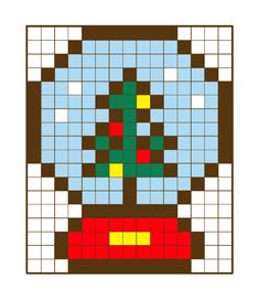 an image of a cross stitch pattern in the shape of a christmas ornament