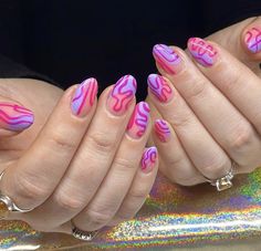 Wacky Nail Art, Funky Spring Nail Designs, Hard Nail Art Designs, Maximalist Nail Art, Crazy Nail Designs Creative, Unique Short Nail Designs, Crazy Nail Art Unique, Edc Nails Designs, Fun Nail Designs Creative