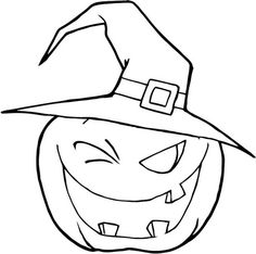 a halloween pumpkin with a witch hat on it's head and eyes drawn in black ink