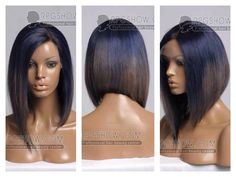 Short Back Long Front Haircut, Long Bob Ombre, Wig Short Black, Wigs Burgundy, Short Black Wig, Colored Bob, Bob Pendek, Human Lace Front Wigs, Human Hair Bob Wigs