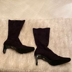 Rampage “Fortune” Black Suede Pull-On Boots. Heel Measures 2 7/8”. In Box. Never Worn. Beige Knee High Boots, Mid High Boots, Red Cowgirl Boots, Knee High Wedge Boots, Brown Heeled Boots, Tall Brown Boots, Boots Heel, Faux Fur Boots, Faux Leather Boots