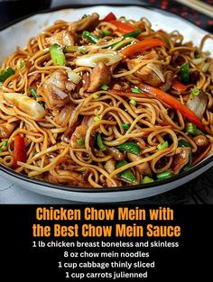 chicken chow mein with the best chow mein sauce