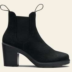 Black Nubuck Nubuck Leather High Heeled Boots, Women's Style 2460 - Blundstone USA Blundstone Black, Dress Boots Women, Blundstone Boots, Leather High Heel Boots, High Heeled Boots, Side Zip Boots, Pull On Boots, Leather High Heels, Leather Chelsea Boots