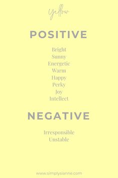 the words negative are written in blue and yellow on a light yellow background with white lettering