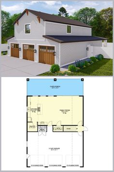 This Dual-Story 3-Bedroom Barndominium Home offers a perfect blend of rustic charm and modern functionality. With spacious living areas and a roomy 3-car garage, it's an ideal space for both relaxation and adventure. Explore this unique floor plan for a home that combines comfort with practicality!