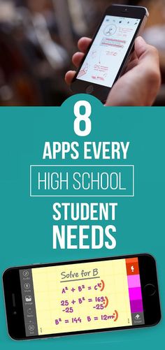 the text reads 8 apps every high school student needs