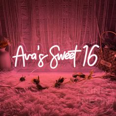 Sweet 16 Party Themes Color Schemes, Neon Table Sign, Sweet 16 Acrylic Sign, Sweet 16 Table Decorations, Sweet 16 Table Centerpieces, 16 Birthday Party Themes, Sweet 16 Color Schemes, Sweet 16 Table Setup, Sweet 16 Balloon Decorations