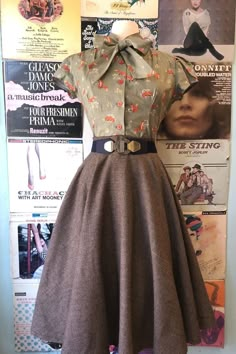 Skirt Combinations, Modern Millie, Florida Fashion, Brown Tweed, Retro Pin Up, Sweater Outfit, Vintage Inspired Outfits, Retro Mode