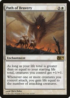 a card with an image of a dragon and two men on horseback in the background