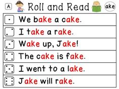 a printable worksheet with words and pictures to help kids learn how to read