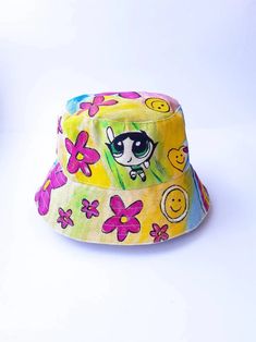 Buttercups Inspo Bucket Hat - Etsy Trendy Adjustable Bucket Hat With Curved Brim, Fun Yellow Bucket Hat For Spring, Trendy Multicolor Bucket Hat, Trendy Bucket Sun Hat For Summer, Retro Adjustable Bucket Hat For Summer, Spring Adjustable Bucket Sun Hat, Adjustable Bucket Sun Hat For Spring, Adjustable Retro Bucket Hat For Summer, Playful Bucket Hat For Summer