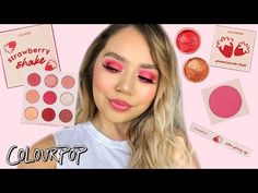 COLOURPOP STRAWBERRY COLLECTION | SWATCHES, TUTORIAL + REVIEW | Makeupbytreenz - YouTube We're Back, Cream Blush, Clean Face, Hush Hush